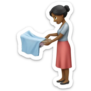 Ladies folding laundry  sticker