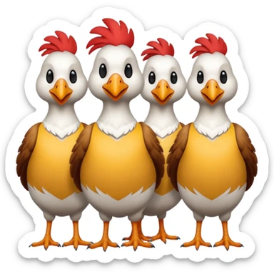 Group of headless chickens in afl guernseys sticker