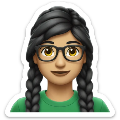 Mia Khalifa black braid white tshirt green sleeves slytherin logo sticker