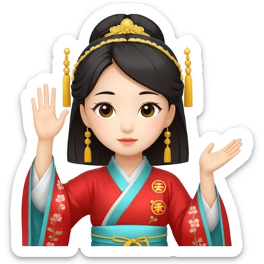 cute and sexy chinese girl in hanfu, saluting with respect sticker