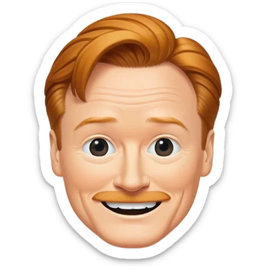 conan o'brien classic round smiley emoji sticker