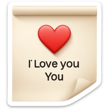 paper that says i love you sticker