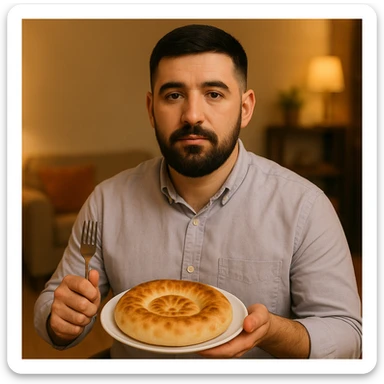 birinchidagi odamni yuziga 2 rasmdagi odamga uzidak qilib chizib bergin xuddu shunday non yen utirganini sticker