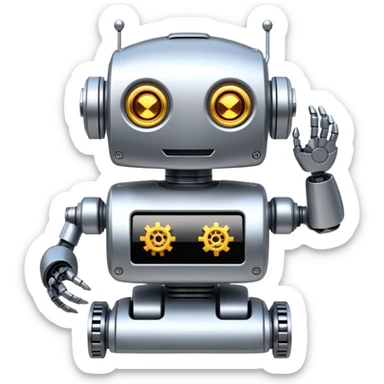 robot entier sympa avec écran et engrange sticker