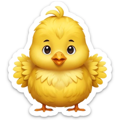 Pollito con corazones alrededor sticker