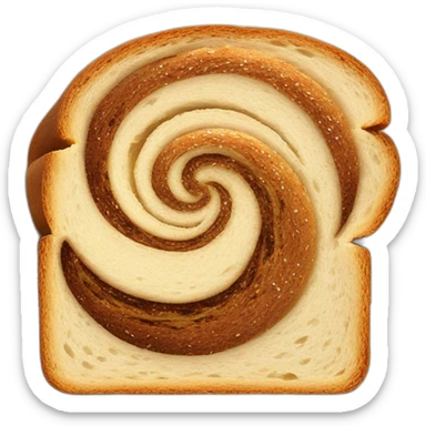brown rye swirl in the middle of bread slice sticker