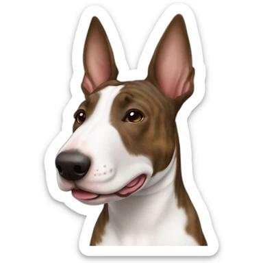 Brindle bullterrier frojt view face sticker