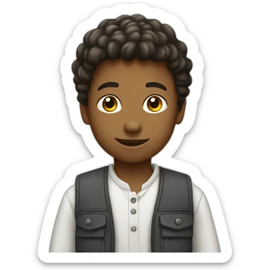 Garçon qui sourit blanc sticker