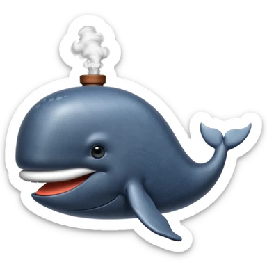 whale smoking  sticker