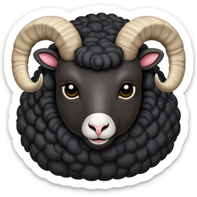 Black ram sheep sticker
