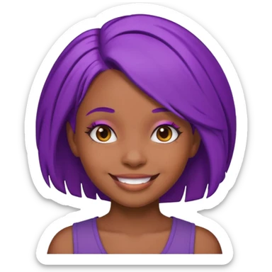 nerd emoji but it’s a black girl with purple hair sticker