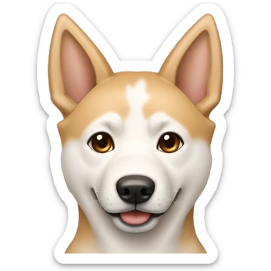 light brown and white jindo with pointed ears sticker