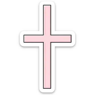 light pink skinny straight cross sticker