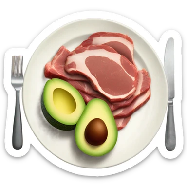 meat and avocado sticker