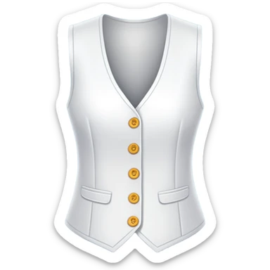 just a white women's vest garment with 3 buttons, no background, no model, only the clothing item sticker