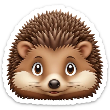 cute friendly hedgehog with sleepy eyes in the evening sticker