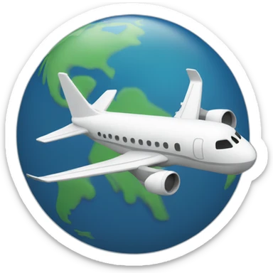 airplane flying over an ascending graph over earth sticker