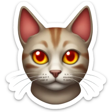 red eyed cat with devil horns emoji sticker