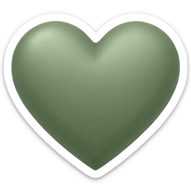 sage green heart sticker