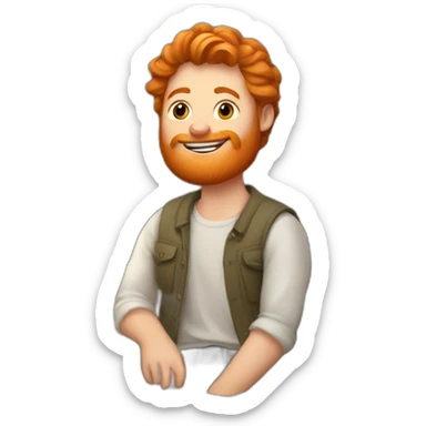 Ginger artist in his art studio sticker