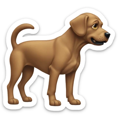 A dog scratching their butt sticker