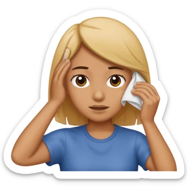 Wiping off sweat sticker