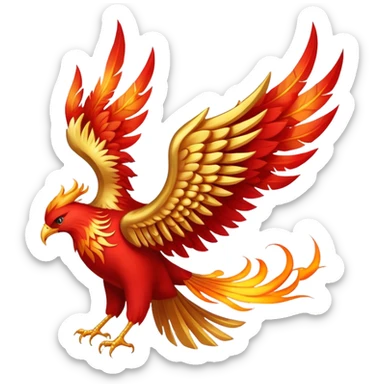 Red and gold rising phoenix, rebellion symbol from Morning Star sticker
