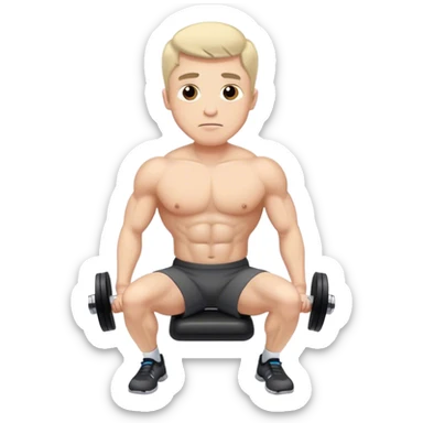guy decline chest dumbbell fly exercise sticker