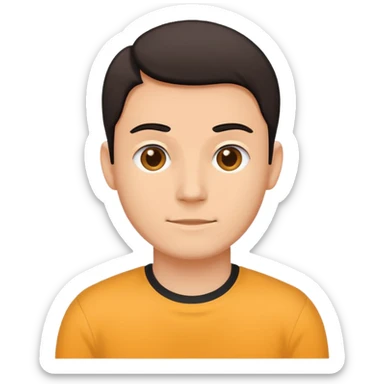 Minimalistic flat vector icon, iOS style, thin black outline on white background. Character guy made in the style of the default avatar. sticker