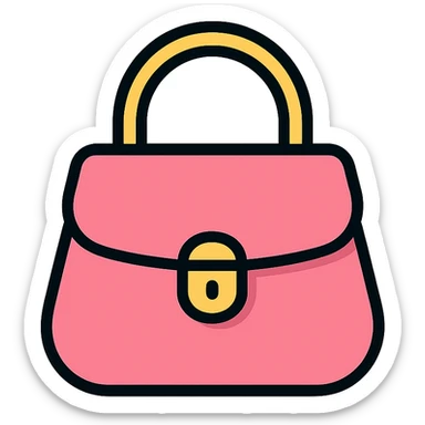 pink designer purse icon sticker