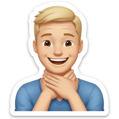 Arms crossed holding neck laughing guy sticker