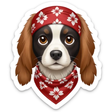 Собака породы черно-белый русский кокер спаниель в бандане Grow Street sticker