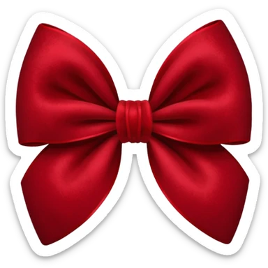 red bow with dark red flower texture sticker