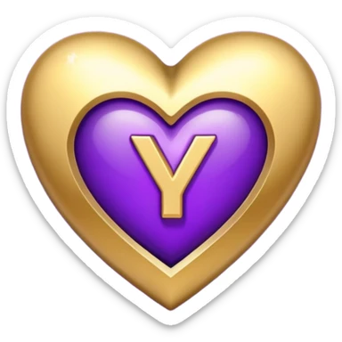 The golden Letter “y” inside a Purple Heart sticker
