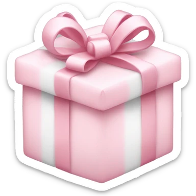 Light pink and white present sticker