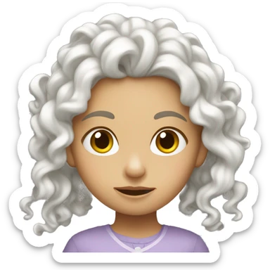 una niña con rizos blanca durmiendo  sticker