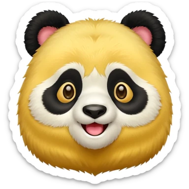 panda that is yellow-coloured sticker
