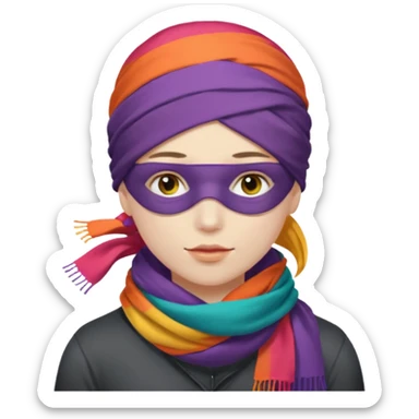 Blindfold person with different colors of hair. No trusting games with people blindfolded behind steering wheel sticker