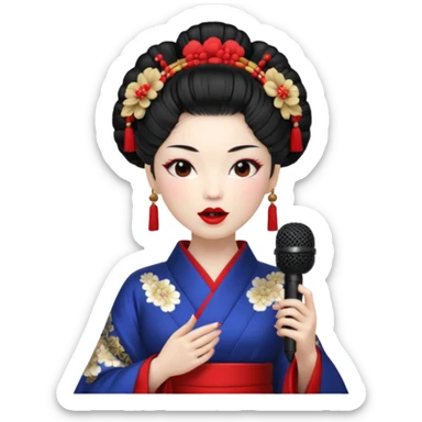 geisha singing with micro sticker