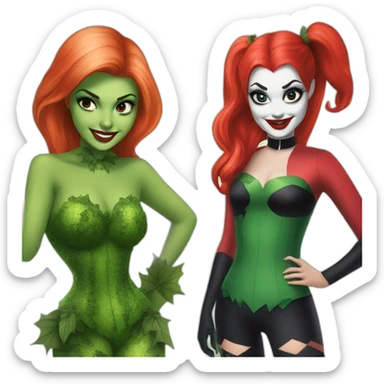 Poison ivy and harley quinn sticker