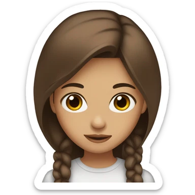 girl with brown eyes brown hair pretty  sticker