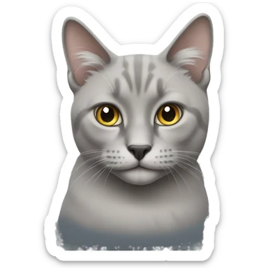 grey britain cat sticker