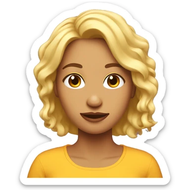 chica rubia pelo medio ondulado sticker