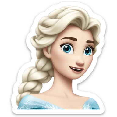 Elsa from the movie frozen but buff sticker