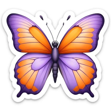 Lavender and orange butterfly  sticker