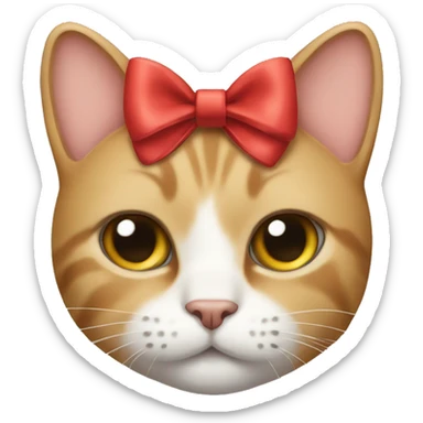 cat with bow on head  sticker