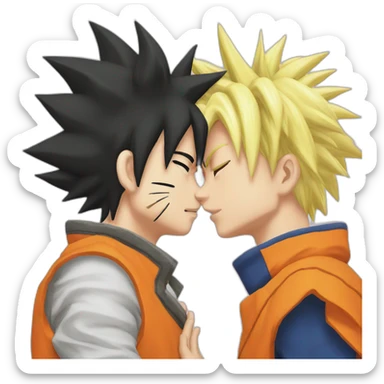 goku kiss naruto sticker