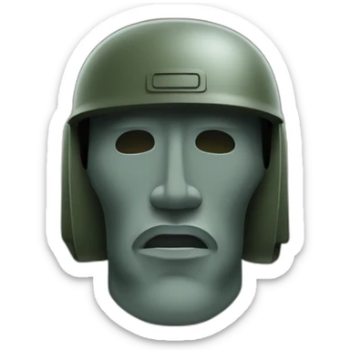 Moai avec un casque militaire sticker