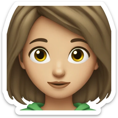 Brown hair girl green eyes sticker