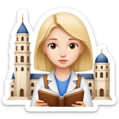 Girl studying architecture sticker